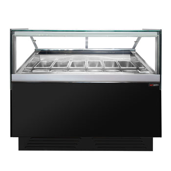 Dondurma Tezgahı ADAM - 1200 mm - Konveksiyonlu - 12x5 Lt. veya 8x7 Lt. Dondurma Kapları için - Siyah