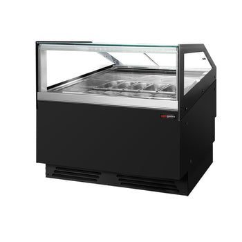 Dondurma Tezgahı ADAM - 1200 mm - Konveksiyonlu - 12x5 Lt. veya 8x7 Lt. Dondurma Kapları için - Siyah