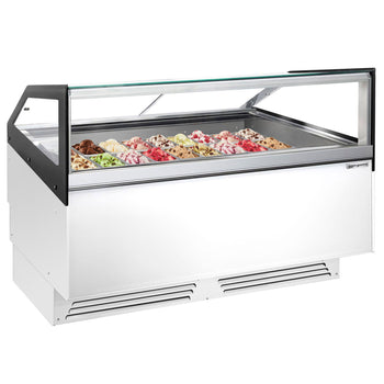 Dondurma Tezgahı ADAM - 1700 mm - Konveksiyonlu - 18x5 Lt. veya 12x7 Lt. Dondurma Kapları için - Beyaz