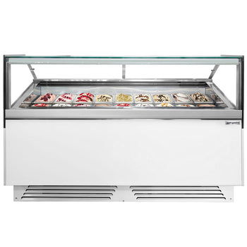 Dondurma Tezgahı ADAM - 1700 mm - Konveksiyonlu - 18x5 Lt. veya 12x7 Lt. Dondurma Kapları için - Beyaz