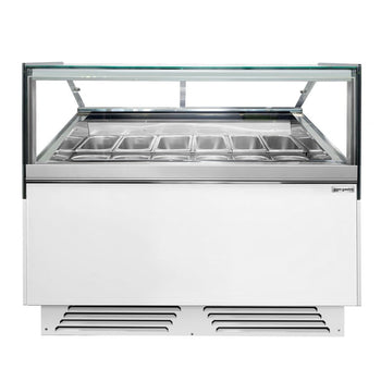 Dondurma Tezgahı ADAM - 1200 mm - Havalandırmalı - 12x5 Lt. veya 8x7 Lt. Dondurma Kabı için - Beyaz