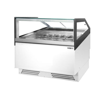 Dondurma Tezgahı ADAM - 1200 mm - Havalandırmalı - 12x5 Lt. veya 8x7 Lt. Dondurma Kabı için - Beyaz