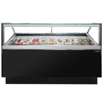 Dondurma Tezgahı ADAM - 1700 mm - Konveksiyonlu - 18x5 Lt. veya 12x7 Lt. Dondurma Kapları için - Siyah