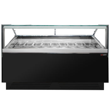 Dondurma Tezgahı ADAM - 1700 mm - Konveksiyonlu - 18x5 Lt. veya 12x7 Lt. Dondurma Kapları için - Siyah