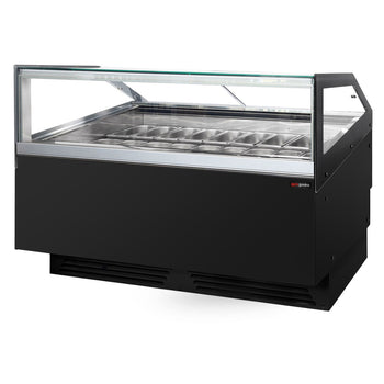 Dondurma Tezgahı ADAM - 1700 mm - Konveksiyonlu - 18x5 Lt. veya 12x7 Lt. Dondurma Kapları için - Siyah