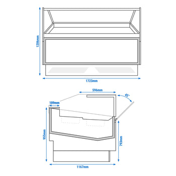 Dondurma Tezgahı ADAM - 1700 mm - Konveksiyonlu - 18x5 Lt. veya 12x7 Lt. Dondurma Kapları için - Siyah