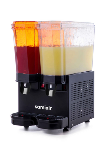 Klasik Twin Soğuk İçecek Dispenseri, 20+20 Lt. - Fıskiyeli - Siyah - Samixir