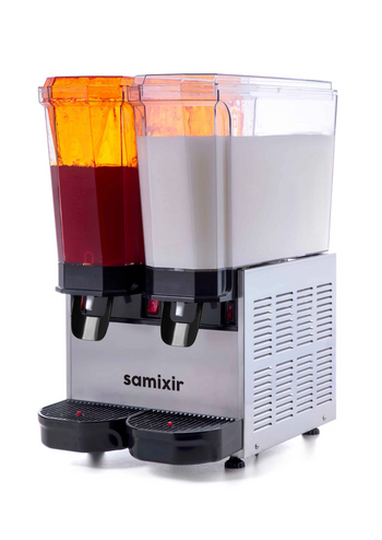 Klasik Twin Soğuk İçecek Dispenseri, 20+20 Lt. - Fıskiyeli ve Karıştırıcılı - Inox - Samixir