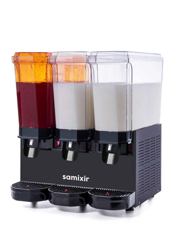 Triple Klasik Fıskiyeli Karıştırıcılı /Karıştırıcılı Soğuk İçecek Dispenseri, 20+20+20 Lt. - Siyah - Samixir