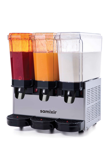 Triple Klasik Fıskiyeli Karıştırıcılı /Karıştırıcılı Soğuk İçecek Dispenseri, 20+20+20 Lt. - Inox - Samixir