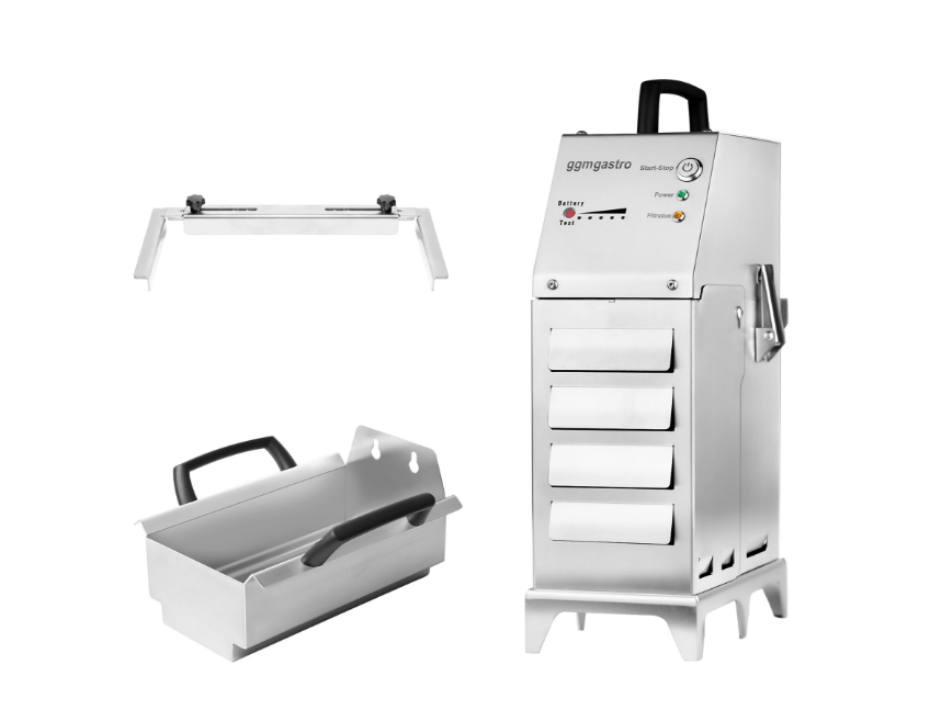 Maks. 12 Litrelik Fritözler için Taşınabilir Akülü Kızartma Yağı Filtresi- 30 Litre/Dakika