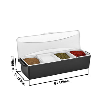 Bar Konteyner 4 Hazneli - Kapak Dahil