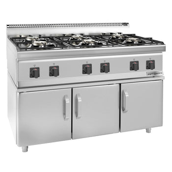 Gazlı Ocak - 36 kW - 6 Gözlü - 3 Kapılı Alt Stand Dahil