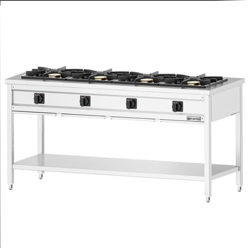 Gazlı Ocak - 34 kW - 4 Brülör - Açık, Taban ve Damlama Tepsisi ile
