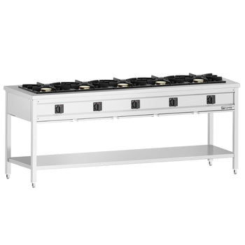 Gazlı Ocak - 42,5 kW - 5 Brülör - Açık, Taban ve Damlama Tepsisi ile