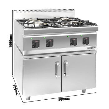 Gazlı Ocak - 23 kW - 4 Gözlü - 2 Kapılı Alt Stand Dahil