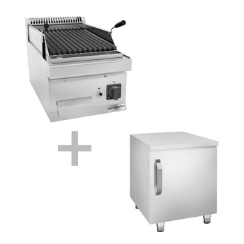 Gazlı Lav Taşı Izgara - 5,5 kW- Devrilir Izgara - 1 Kapılı Alt Stand Dahil