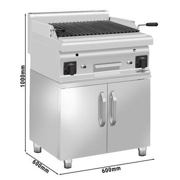 Gazlı Lav Taşı Izgara - 10,6 kW- Devrilir Izgara - 2 Kapılı Alt Stand Dahil
