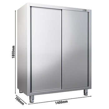 Tabak Dolabı – 1400x600 mm – Sürgülü Çift Kapak – 1800 mm Yükseklik