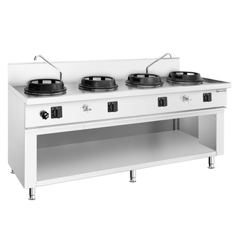 Gazlı Wok Ocak - 60 kW - 4 Bek - 2 Musluk Dahil