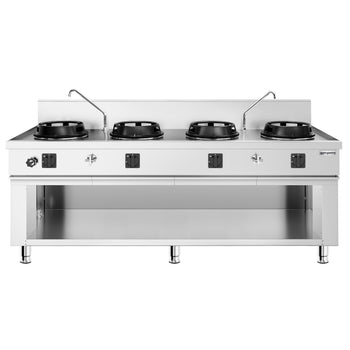 Gazlı Wok Ocak - 60 kW - 4 Bek - 2 Musluk Dahil