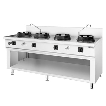 Gazlı Wok Ocak - 60 kW - 4 Bek - 2 Musluk Dahil