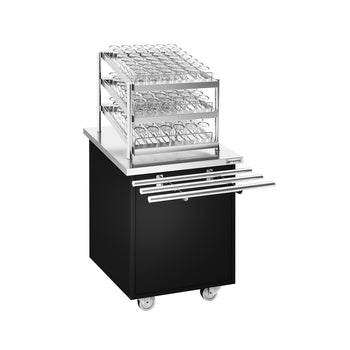 Bardak ve Fincan Arabası DANZIG - 700 mm - Tepsi Kızaklı - Siyah