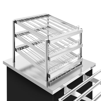 Bardak ve Fincan Arabası DANZIG - 700 mm - Tepsi Kızaklı - Siyah