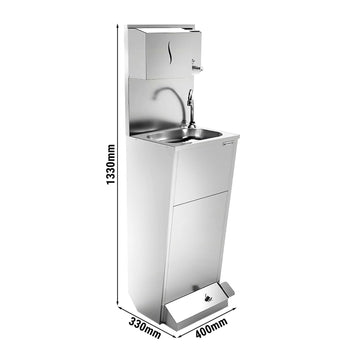 Yıkama İstasyonu - Paslanmaz Çelik - Ayak Kumandalı, Kağıt ve Sabunluklu