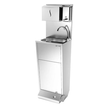 Yıkama İstasyonu - Paslanmaz Çelik - Ayak Kumandalı, Kağıt ve Sabunluklu