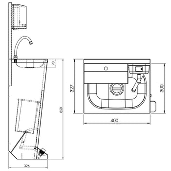 Yıkama İstasyonu - Paslanmaz Çelik - Ayak Kumandalı, Kağıt ve Sabunluklu