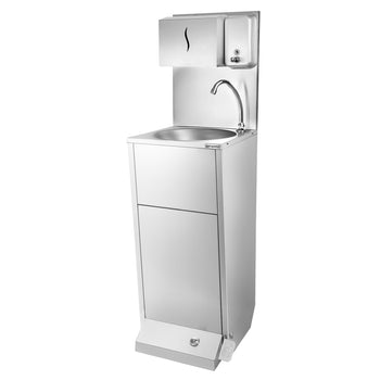 Yıkama İstasyonu - Ayak Kumandalı, Peçete ve Sabun Dispenserli Paslanmaz Çelik Lavabo