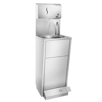 Yıkama İstasyonu - Ayak Kumandalı, Peçete ve Sabun Dispenserli Paslanmaz Çelik Lavabo