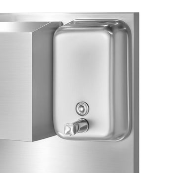 Yıkama İstasyonu - Ayak Kumandalı, Peçete ve Sabun Dispenserli Paslanmaz Çelik Lavabo