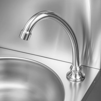 Yıkama İstasyonu - Ayak Kumandalı, Peçete ve Sabun Dispenserli Paslanmaz Çelik Lavabo