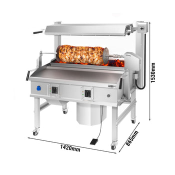 Cağ Kebap Makinesi - 14 kW - Yatay - Stand Cihazı