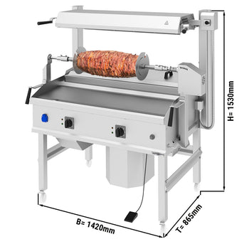 Cağ Kebap Makinesi - 14 kW - Yatay - Stand Cihazı