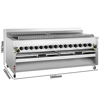 Gazlı Yüksek Performanslı Izgara - Adana ve Şiş Kebap için - 30 Otomatik Döner Şiş için