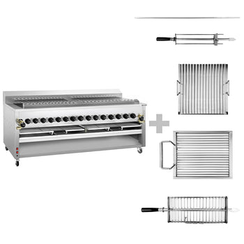 Gazlı Yüksek Performanslı Izgara - Adana ve Şiş Kebap için - 30 Otomatik Döner Şiş için