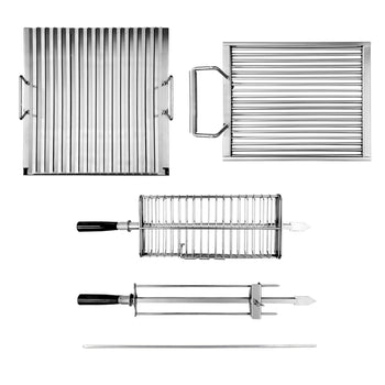 Kömürlü Izgara - Adana ve Şiş Kebap için - 15 Otomatik Dönen Şiş için