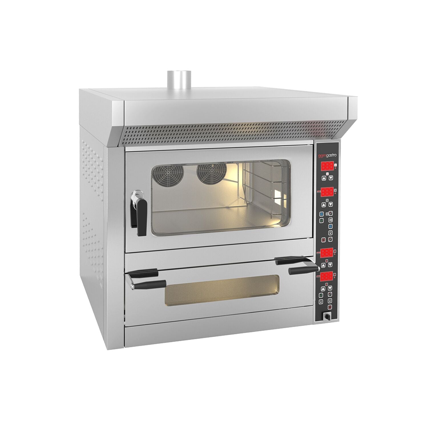 Kombi Fırın - Dijital - Konveksiyonel Fırın - 4x EN 60x40 & Pizza Fırını - 7x Ø 25cm