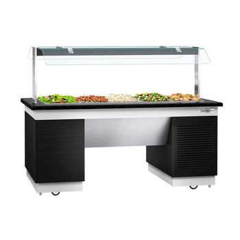 Soğuk Açık Büfe Tezgahı DUBLIN - 2000mm - Soğuk Havuzlu & Tekerlekli - 5x GN 1/1 için