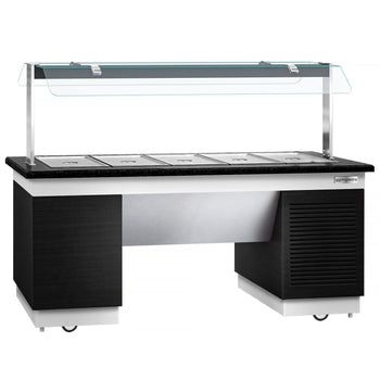 Soğuk Açık Büfe Tezgahı DUBLIN - 2000mm - Havuzlu & Tekerlekli - 5x GN 1/1 için