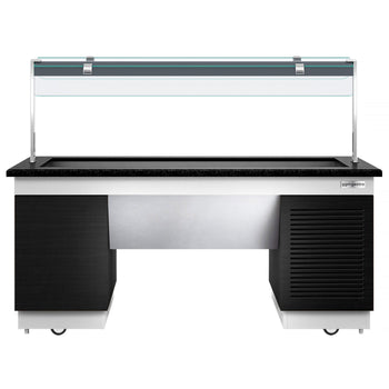 Soğuk Açık Büfe Tezgahı DUBLIN - 2000mm - Havuzlu & Tekerlekli - 5x GN 1/1 için