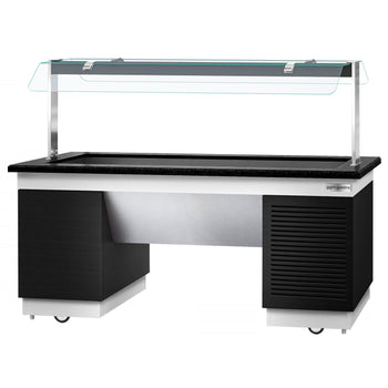 Soğuk Açık Büfe Tezgahı DUBLIN - 2000mm - Havuzlu & Tekerlekli - 5x GN 1/1 için