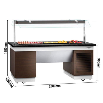 Soğuk Açık Büfe Tezgahı DUBLIN - Soğutucu Pleytli - 2000 mm x 1000 mm