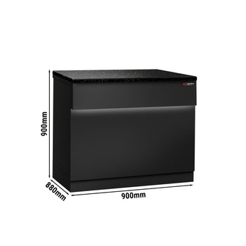 Kasa Bankosu TORONTO - 900mm - Siyah Ön Panel - Siyah Granit Çalışma Tezgahı