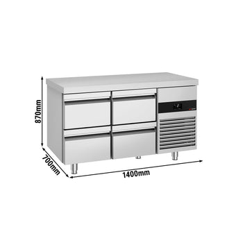 Soğutmalı tezgah PREMIUM - 1400x700mm - 4 çekmeceli - dijital termostat
