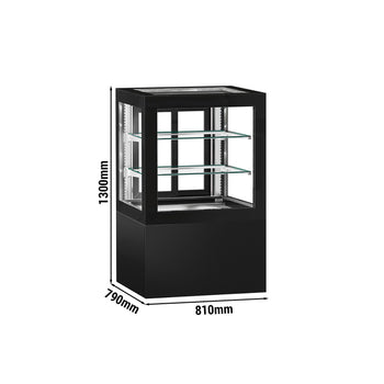 Pasta Teşhir Dolabı - 810mm - LED Aydınlatmalı & 2 Raflı