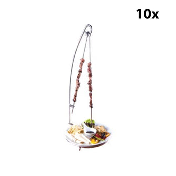 Yüksek Askılı Paslanmaz Şiş Sunum Standı - (10 Adet) - Alba